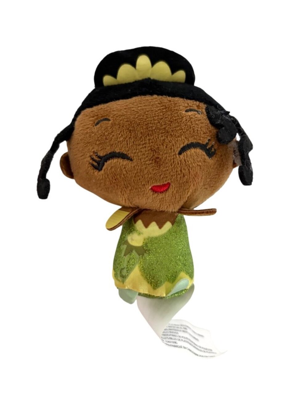 Disney 100 Years princess Green Princess Tiana Black Hair 4 in tall Plush stuffe